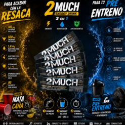 2Much® Energy Drink Efervescente 30 Sachets | 180 mg Cafeína + 500 mg Taurina + Electrolitos Sin Azucar