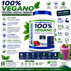 100% Vegano® – Proteína Vegetal Completa con 14 Vitaminas al 100% DDR